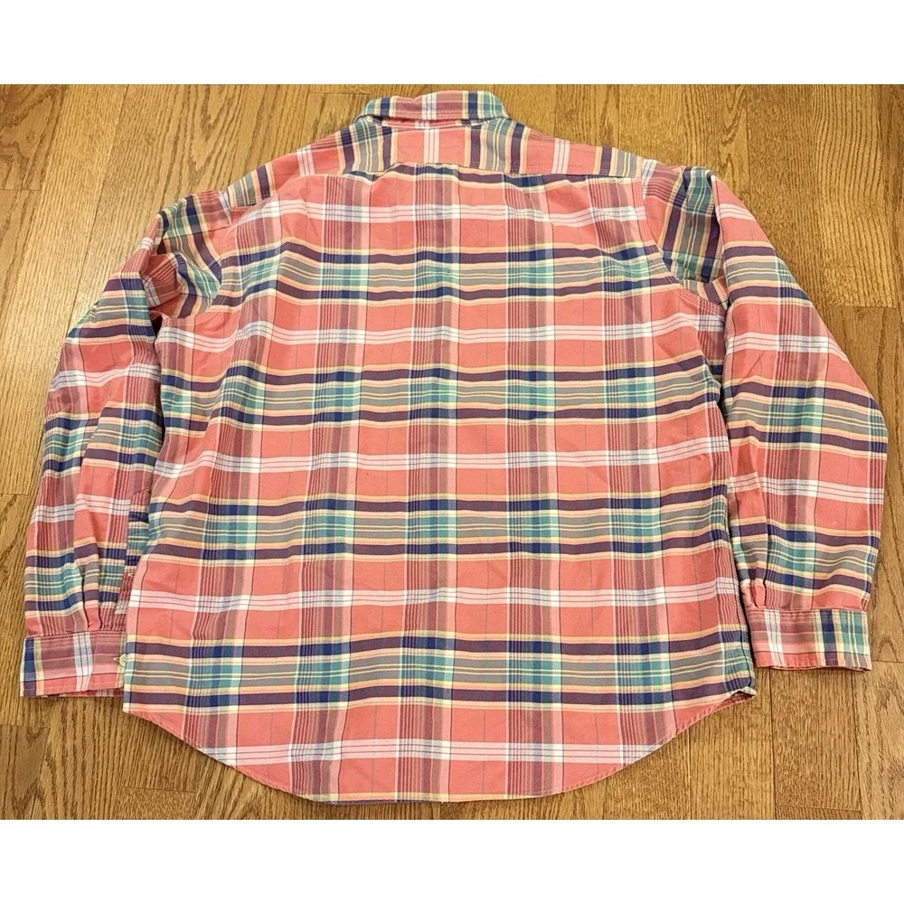Polo Ralph Lauren Men's Long Sleeve Button-down XL Pink Shirt Plaid Pockets Work